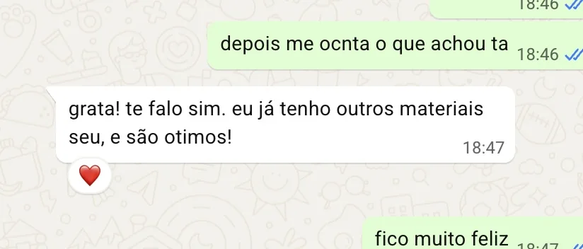 Depoimento: grata, já tenho outros materiais seus e são ótimos