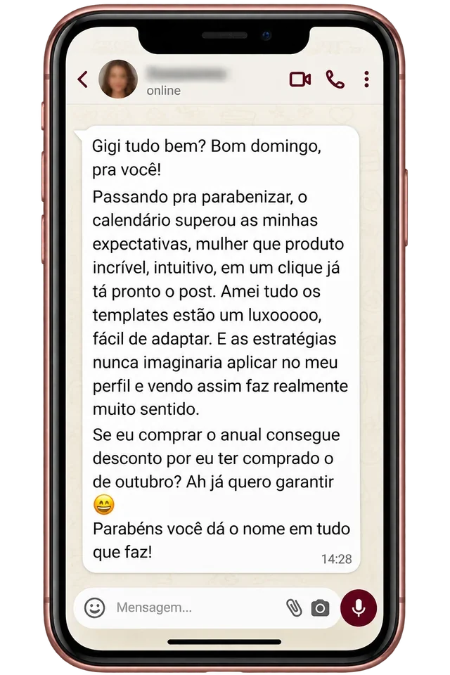 Depoimento de cliente no celular