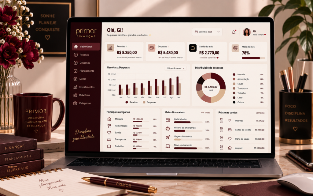 Dashboard financeiro Primor